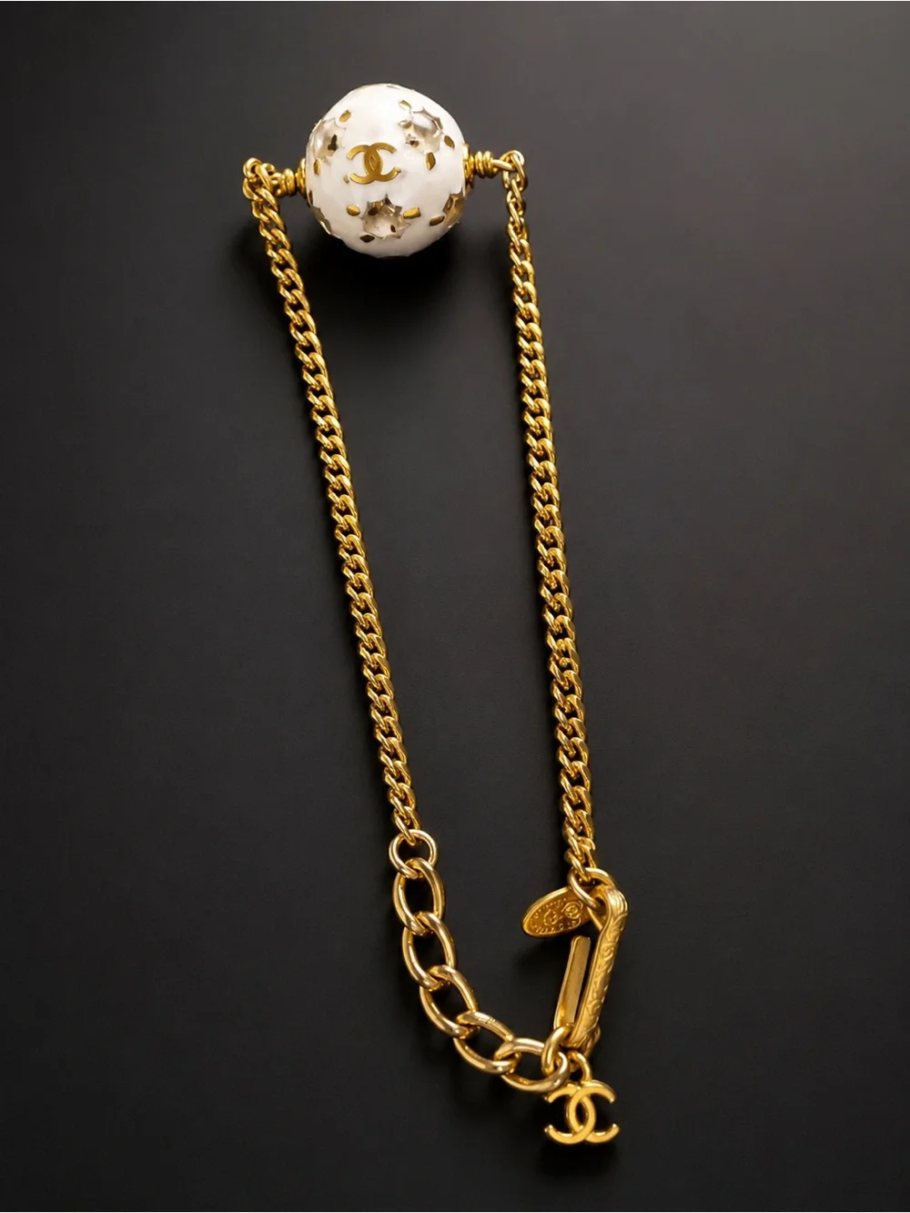 Chanel Vintage Coco Mark 98P Soccer Ball Charm Bracelet